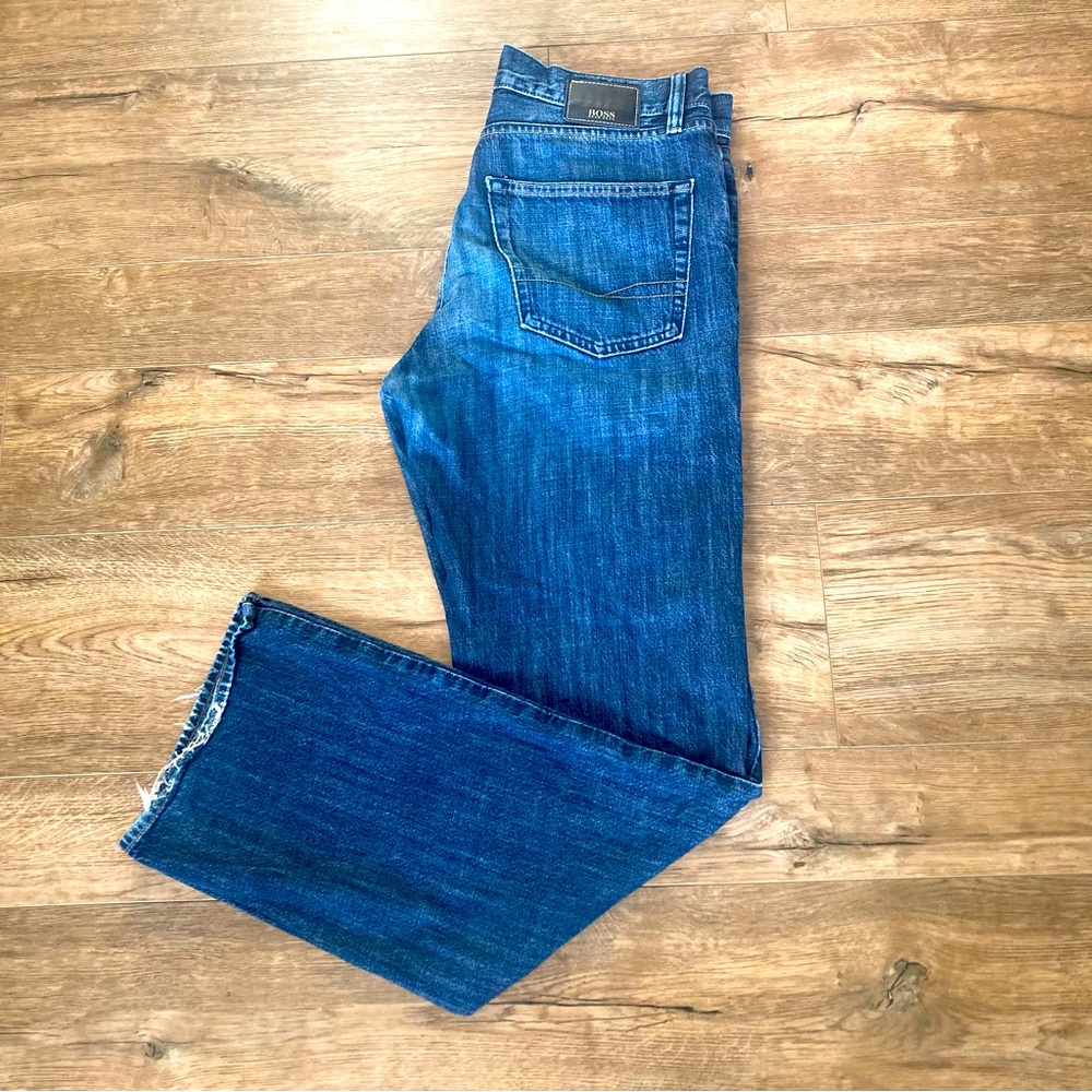 BOSS Hugo Boss Straight Leg Denim Jeans - Picture 1 of 11